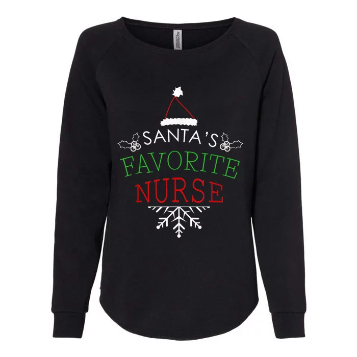 Santa's Favorite Nurse Holiday Christmas Nursing Womens California Wash Sweatshirt