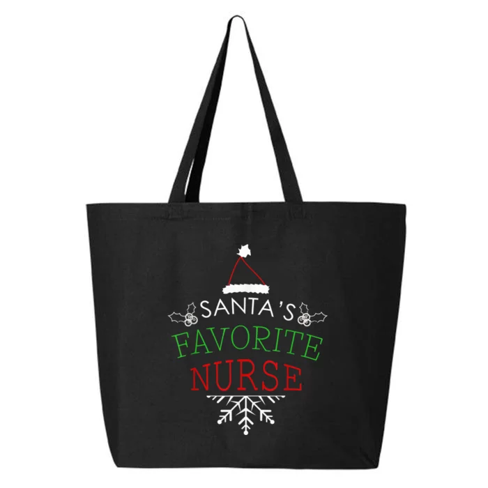 Santa's Favorite Nurse Holiday Christmas Nursing 25L Jumbo Tote