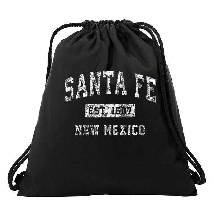 Santa Fe New Mexico Nm Vintage Established Sports Drawstring Bag