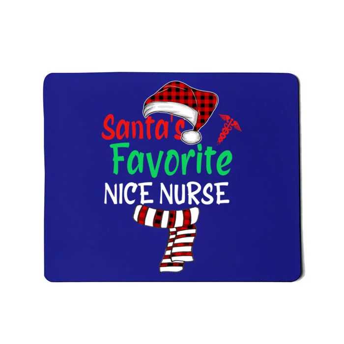 Santas Favorite Nicu Nurse Christmas Santa Red Plaid Claus Gift Mousepad