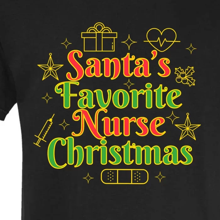 Santa's Favorite Nurse Cute Funny Christmas RN Garment-Dyed Heavyweight T-Shirt