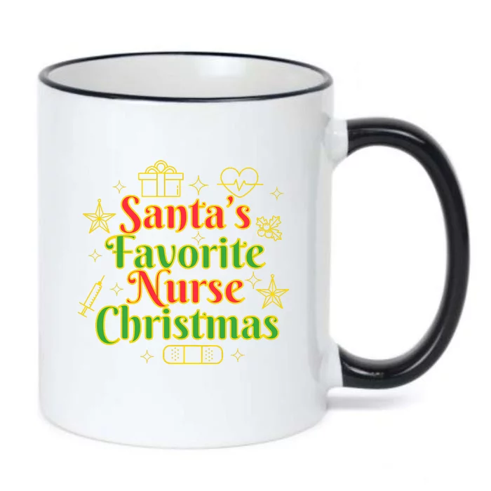 Santa's Favorite Nurse Cute Funny Christmas RN Black Color Changing Mug