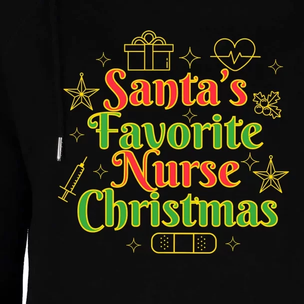 Santa's Favorite Nurse Cute Funny Christmas RN Womens Funnel Neck Pullover Hood