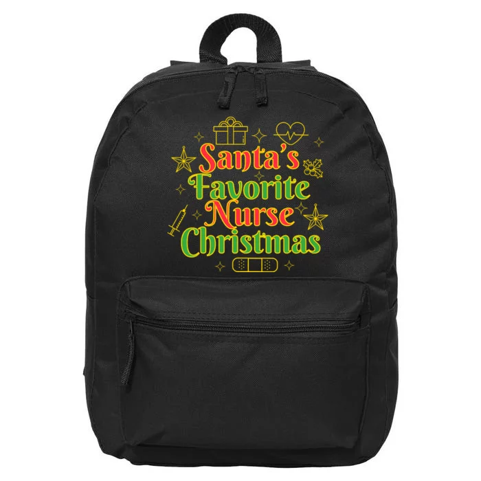 Santa's Favorite Nurse Cute Funny Christmas RN 16 in Basic Backpack