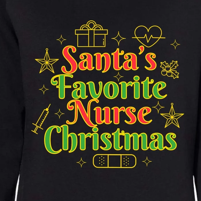 Santa's Favorite Nurse Cute Funny Christmas RN Womens California Wash Sweatshirt