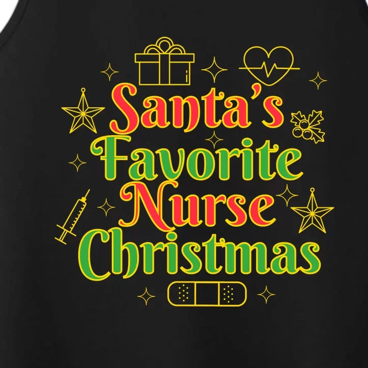 Santa's Favorite Nurse Cute Funny Christmas RN Performance Tank