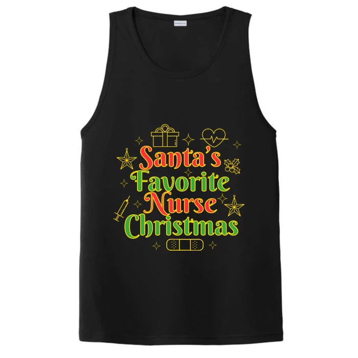 Santa's Favorite Nurse Cute Funny Christmas RN Performance Tank