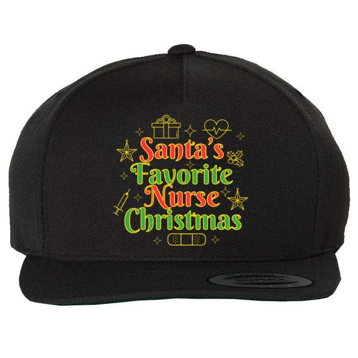 Santa's Favorite Nurse Cute Funny Christmas RN Wool Snapback Cap