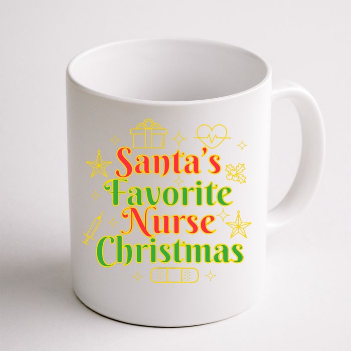 Santa's Favorite Nurse Cute Funny Christmas RN Front & Back Coffee Mug