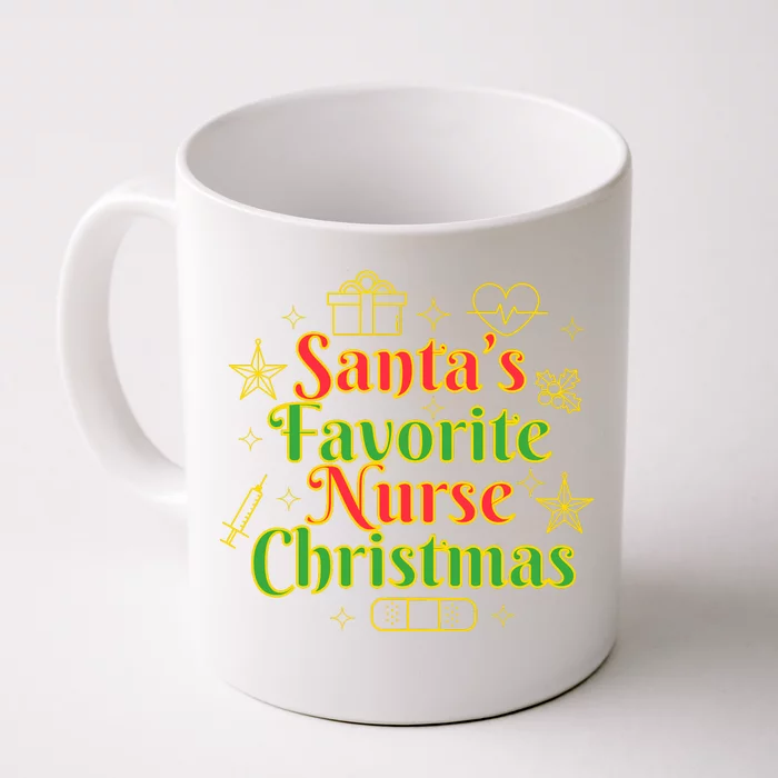 Santa's Favorite Nurse Cute Funny Christmas RN Front & Back Coffee Mug