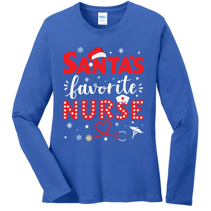 Santa Favorite Nurse For Christmas In Hospital Gift Ladies Long Sleeve Shirt