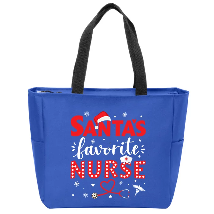 Santa Favorite Nurse For Christmas In Hospital Gift Zip Tote Bag