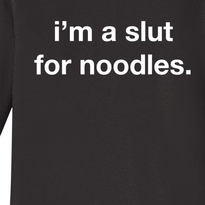 Slut For Noodles Noods Funny Ramen Food Asian Soup Recipes Baby Long Sleeve Bodysuit