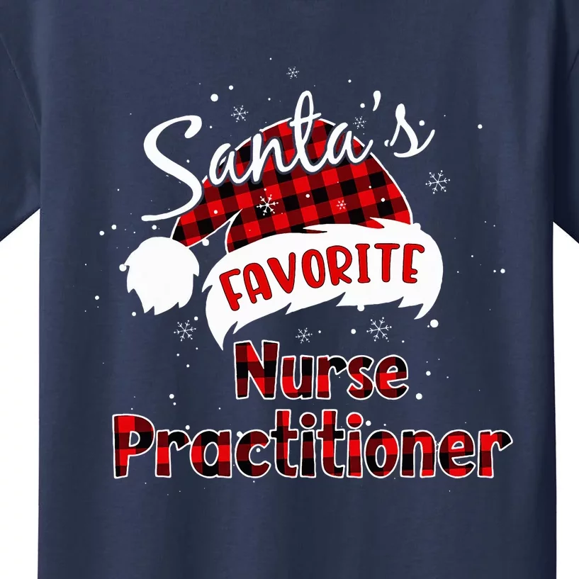 SantaS Favorite Nurse Practitioner Christmas Pajama Kids T-Shirt