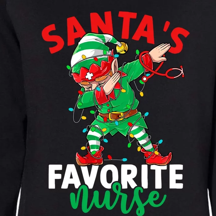 Santas Favorite Nurse Dabbing Elf Christmas Pajama Holiday Funny Gift Womens California Wash Sweatshirt