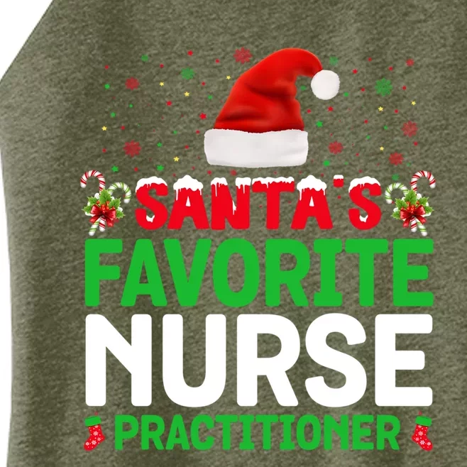 Santas Favorite Nurse Practitioner Christmas Matching Gift Women’s Perfect Tri Rocker Tank