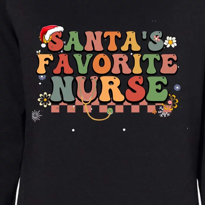 Santas Favorite Nurse Stethoscope Santa Hat Christmas Funny Gift Womens California Wash Sweatshirt