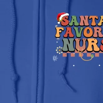 Santas Favorite Nurse Stethoscope Santa Hat Christmas Funny Gift Full Zip Hoodie