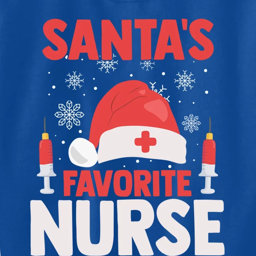 Santas Favorite Nurse Gift Kids Sweatshirt