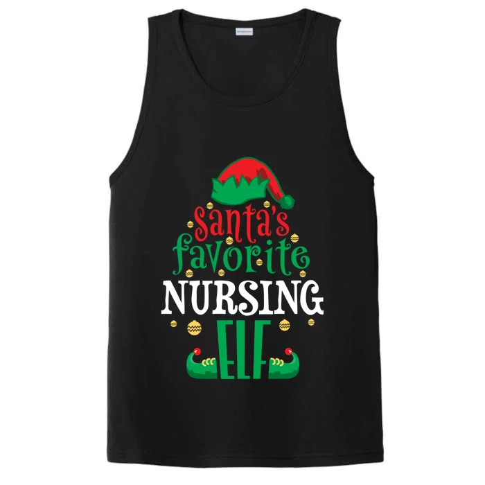 Santas Favorite Nursing Elf Christmas Family Matching Cute Gift Performance Tank