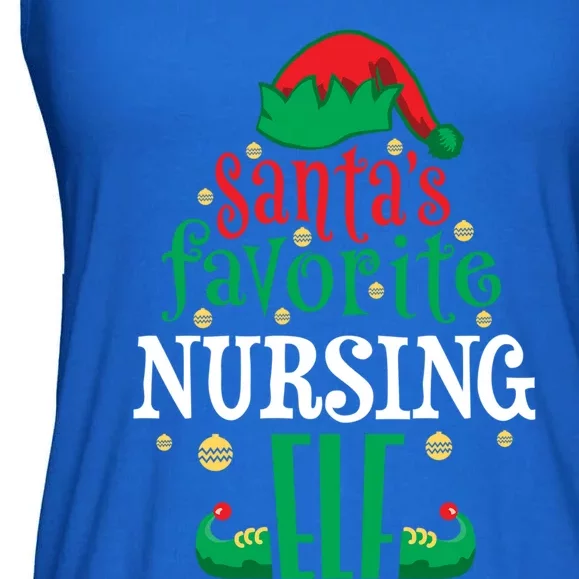 Santas Favorite Nursing Elf Christmas Family Matching Cute Gift Ladies Essential Flowy Tank