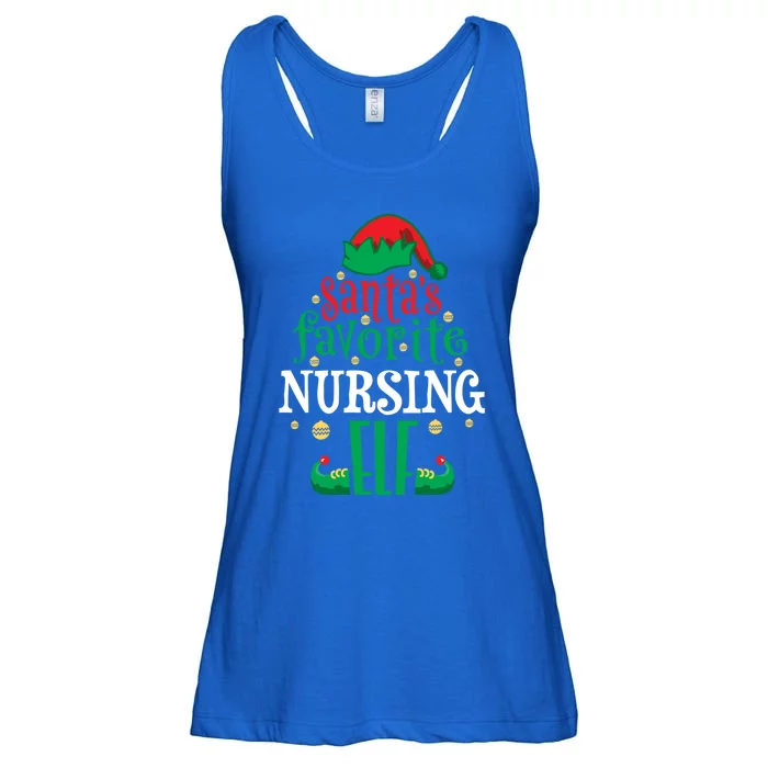 Santas Favorite Nursing Elf Christmas Family Matching Cute Gift Ladies Essential Flowy Tank