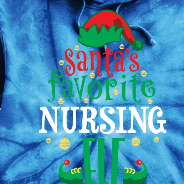 Santas Favorite Nursing Elf Christmas Family Matching Cute Gift Tie Dye Hoodie