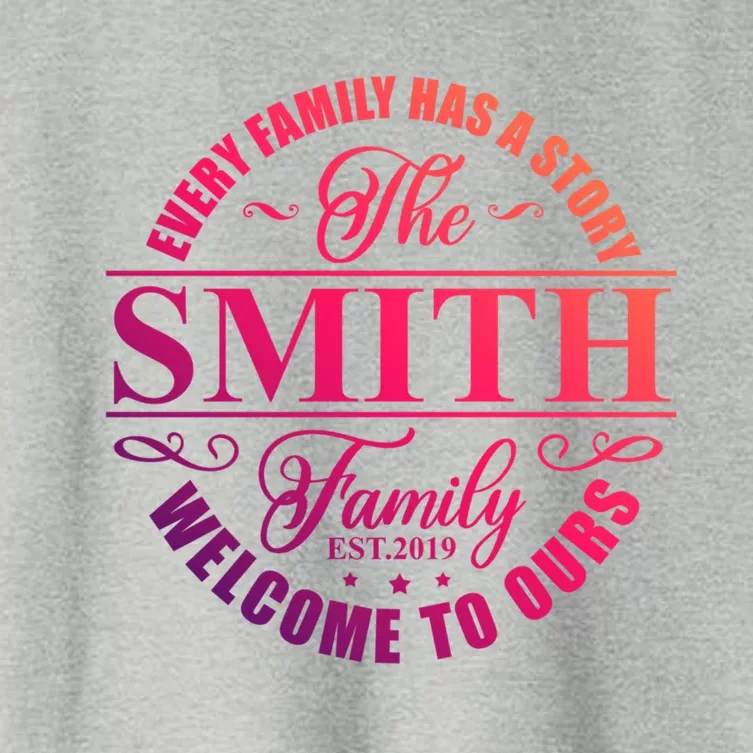 Smith Family Name Every Family Has A Story The Smith Family Gift Women's Crop Top Tee