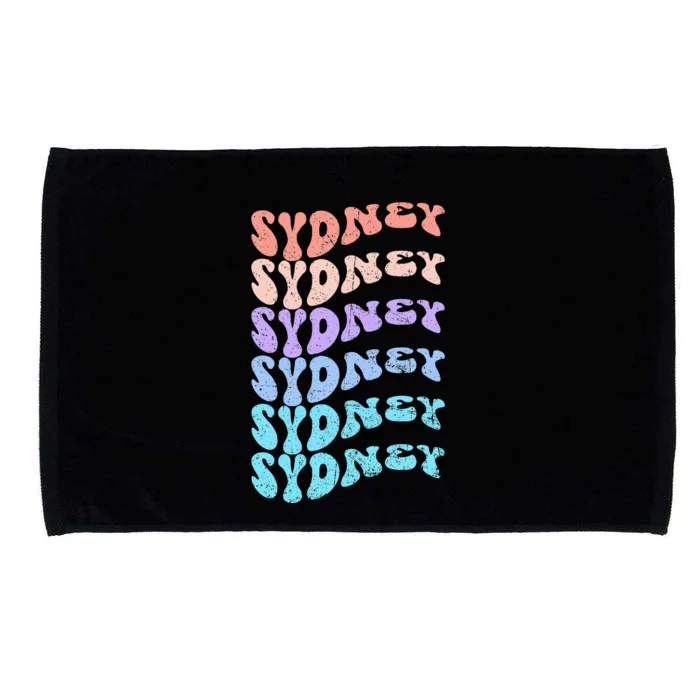 Sydney First Name I Love Sydney Vintage Groovy Birthday Microfiber Hand Towel