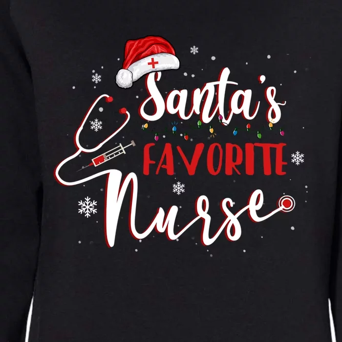 SantaS Favorite Nurse Christmas Nursing Medical Staff Xmas Gift Womens California Wash Sweatshirt