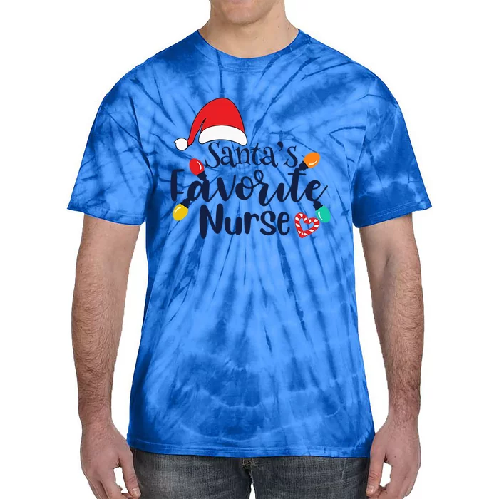 SantaS Favorite Nurse Medical Christmas Nursing Ugly Xmas Gift Tie-Dye T-Shirt