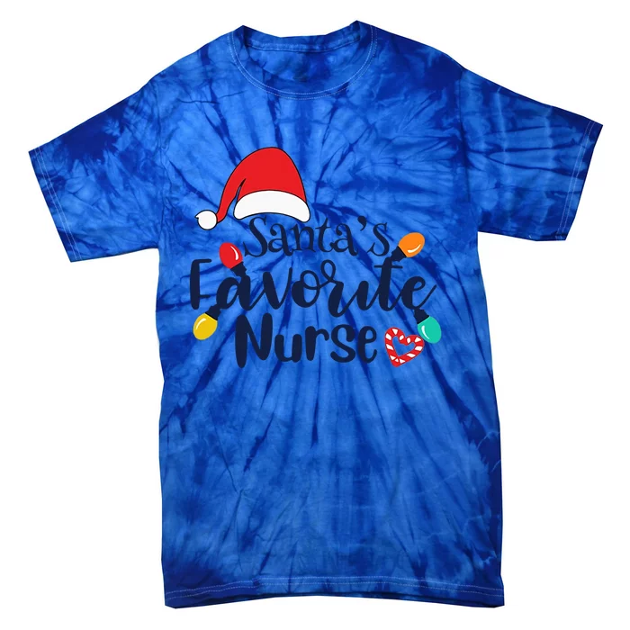 SantaS Favorite Nurse Medical Christmas Nursing Ugly Xmas Gift Tie-Dye T-Shirt