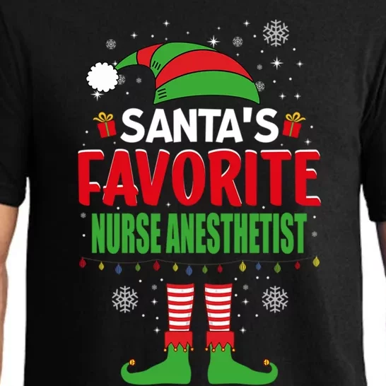 Santas Favorite Nurse Anesthetist Elf Christmas Meaningful Gift Pajama Set