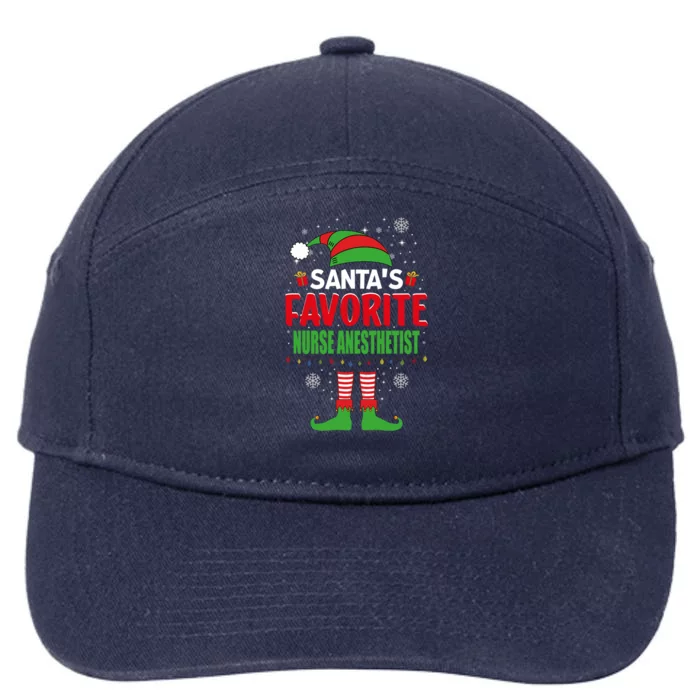 Santas Favorite Nurse Anesthetist Elf Christmas Meaningful Gift 7-Panel Snapback Hat