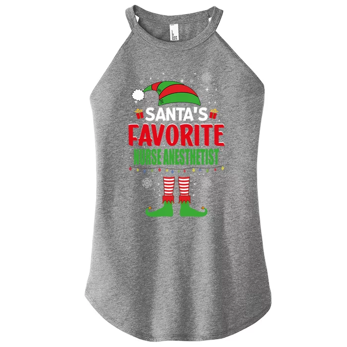 Santas Favorite Nurse Anesthetist Elf Christmas Meaningful Gift Women’s Perfect Tri Rocker Tank