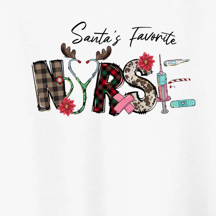 Santa's Favorite Nurse Funny Christmas Toddler T-Shirt