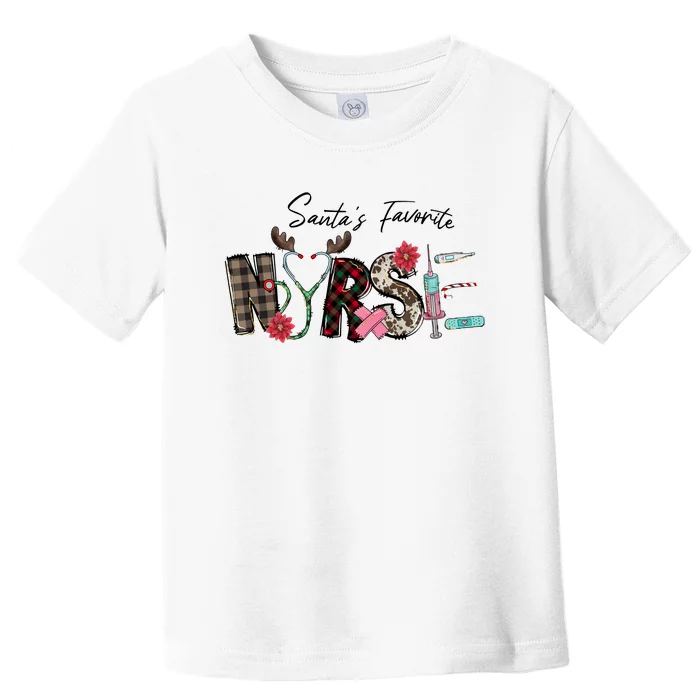 Santa's Favorite Nurse Funny Christmas Toddler T-Shirt