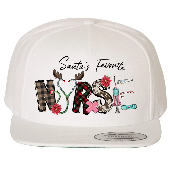 Santa's Favorite Nurse Funny Christmas Wool Snapback Cap