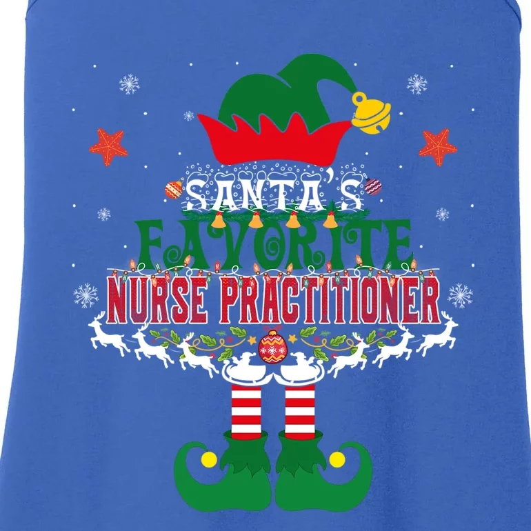 Santas Favorite Nurse Anesthetist Elf Christmas Tree Xmas Gift Ladies Essential Tank