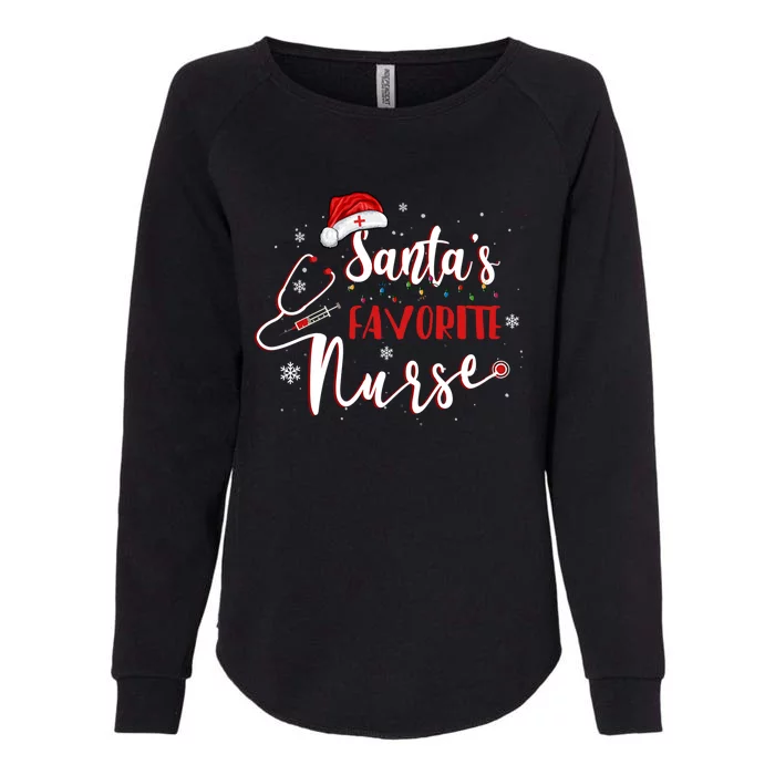 Santas Favorite Nurse Christmas Nursing Medical Staff Xmas Meaningful Gift Womens California Wash Sweatshirt