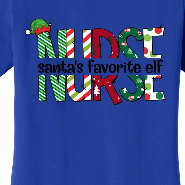 Santas Favorite Nurse Elf Christmas Nursing Funny Gift Holiday Gift Women's T-Shirt