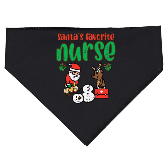 Santas Favorite Nurse Christmas Xmas Nursing USA-Made Doggie Bandana