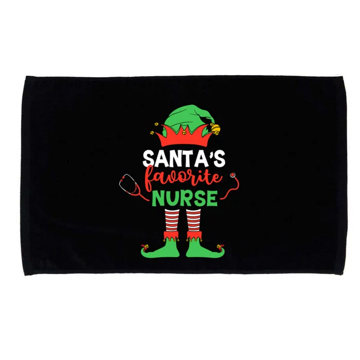 Santas Favorite Nurse Elf Costume Christmas Pajama Holiday Great Gift Microfiber Hand Towel