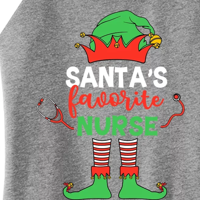 Santas Favorite Nurse Elf Costume Christmas Pajama Holiday Great Gift Women’s Perfect Tri Rocker Tank