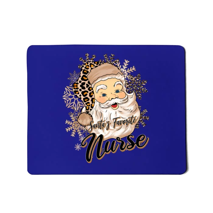 Santas Favorite Nurse Leopard Hat Funny Santa Christmas Gift Mousepad