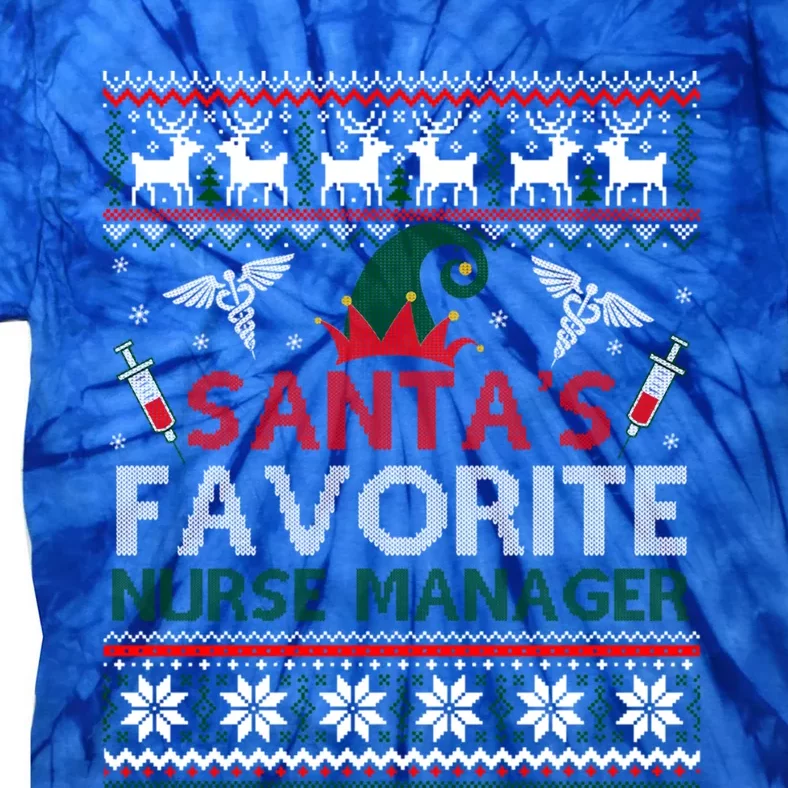 Santas Favorite Nurse Ager Elf Christmas Gift Ugly Gift Tie-Dye T-Shirt