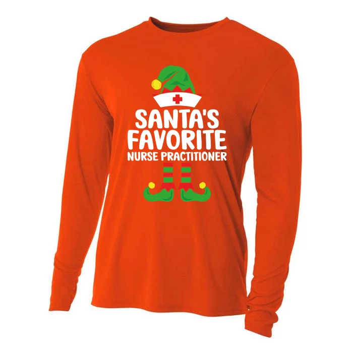 Santas Favorite Nurse Practitioner Elf Christmas Nurses Gift Cooling Performance Long Sleeve Crew