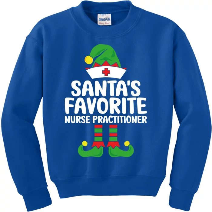 Santas Favorite Nurse Practitioner Elf Christmas Nurses Gift Kids Sweatshirt