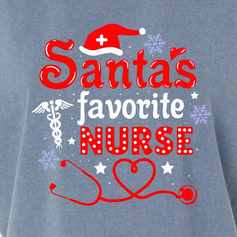 SantaS Favorite Nurse Christmas Garment-Dyed Women's Muscle Tee