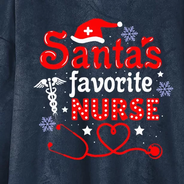 SantaS Favorite Nurse Christmas Hooded Wearable Blanket